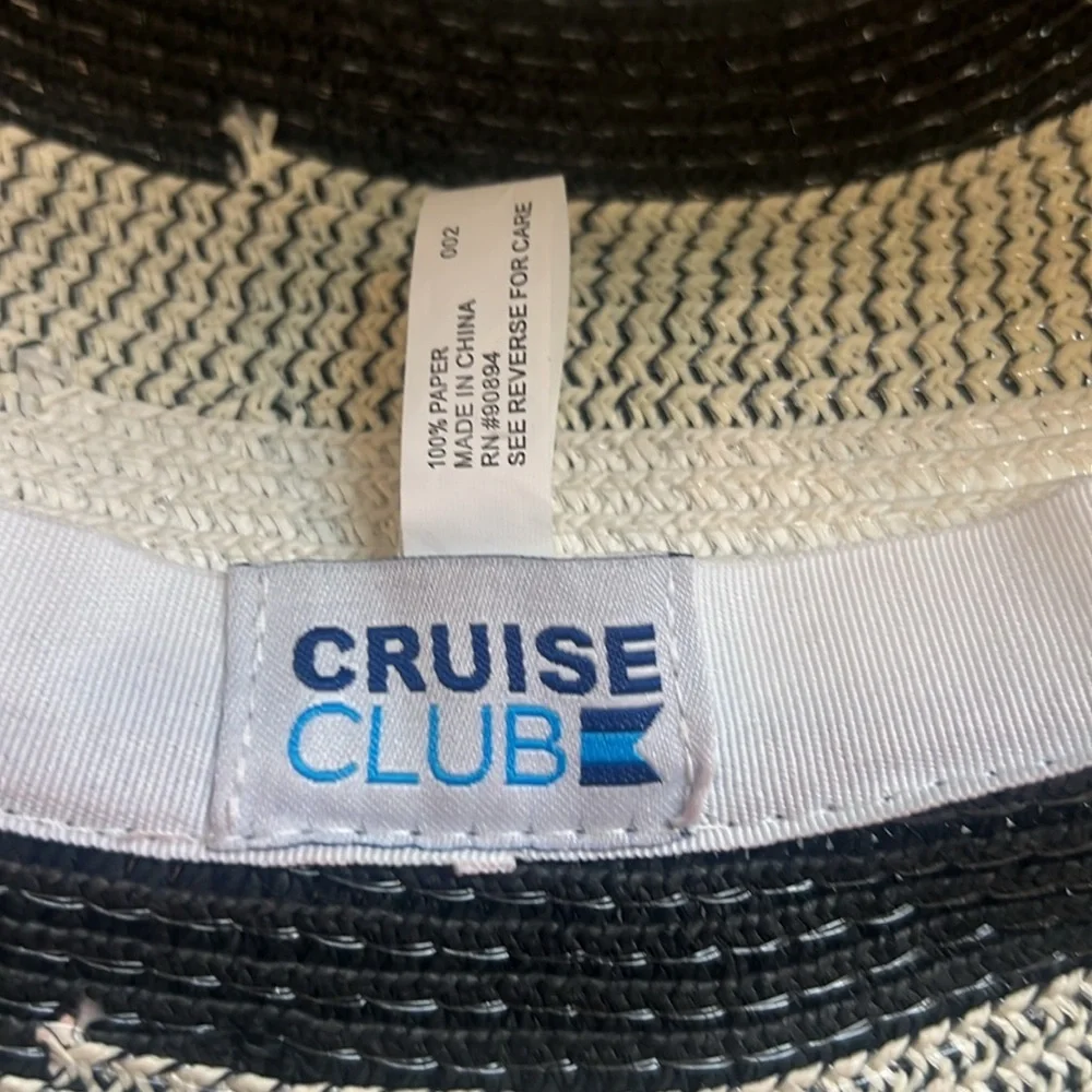 Cruise Club Stylish Floppy Black and White Wide Brim Hat